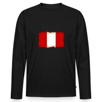 Pérou - T-shirt manches longues Premium bio Homme - noir - Devant - Nico (187cm)