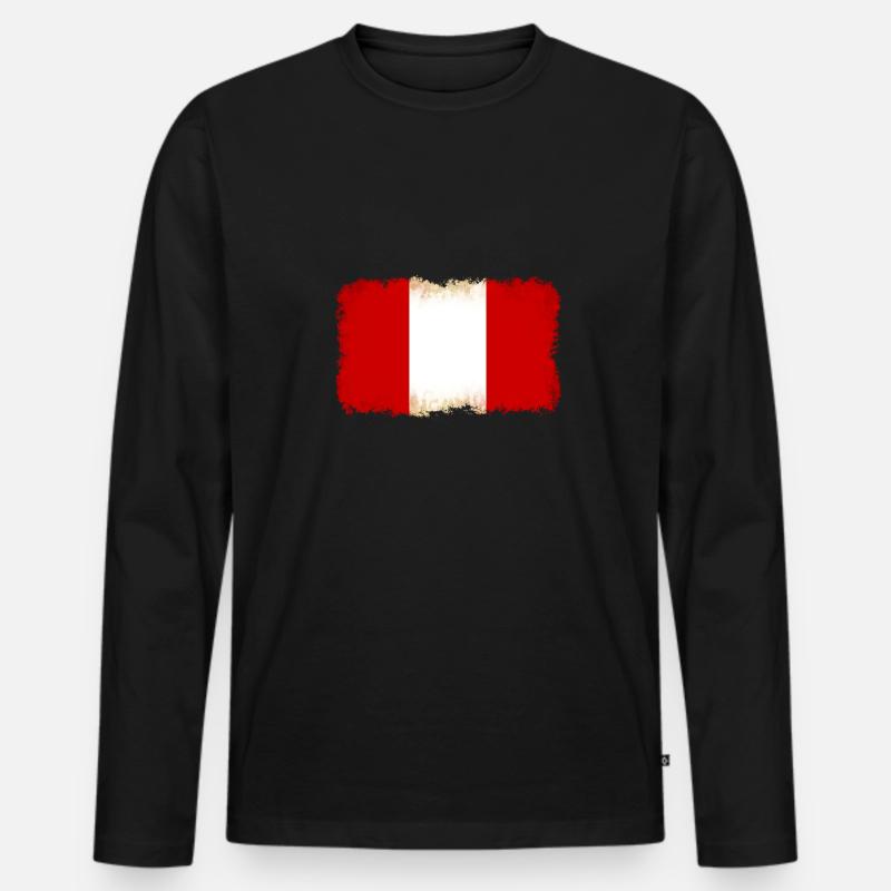 Peru - Männer Premium Bio Langarmshirt - Schwarz
