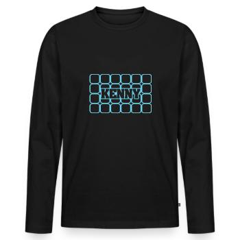 Men's name Kenny - Men's Premium Organic Long Sleeve Shirt - black - Front - Nico (187cm)