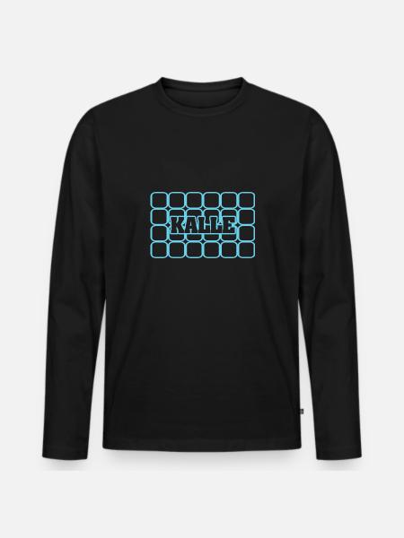 Kalle - Männer Premium Bio Langarmshirt - Schwarz