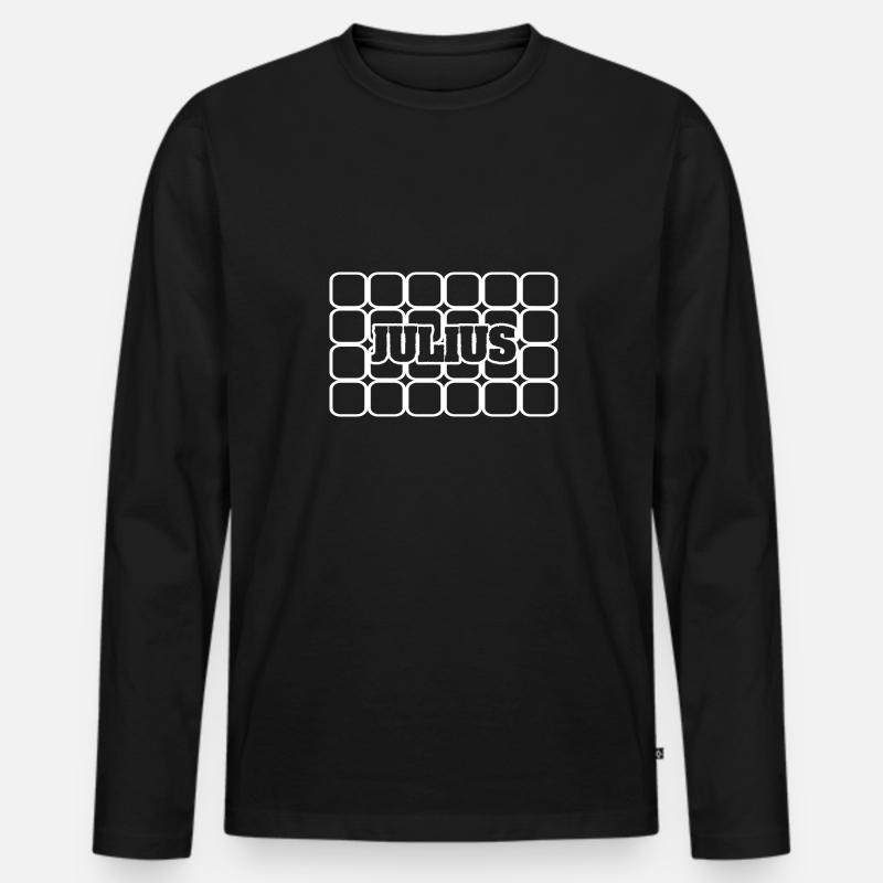 Männername Julius - Männer Premium Bio Langarmshirt - Schwarz