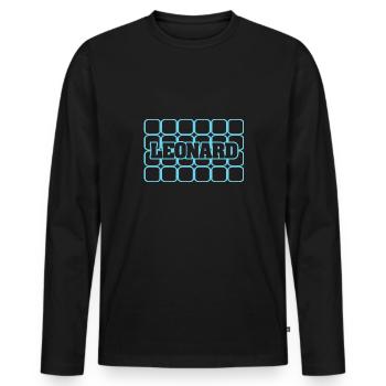 Leonard - Männer Premium Bio Langarmshirt - Schwarz - Vorne - Nico (187cm)