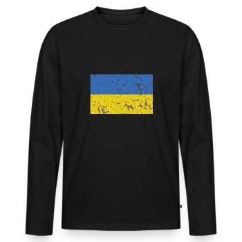 Ukraine - Männer Premium Bio Langarmshirt - Schwarz - Vorne - Nico (187cm)
