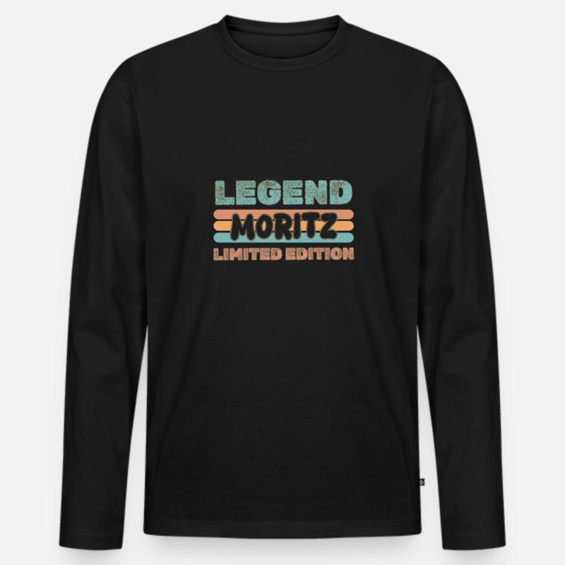 Moritz - Männer Premium Bio Langarmshirt - Schwarz