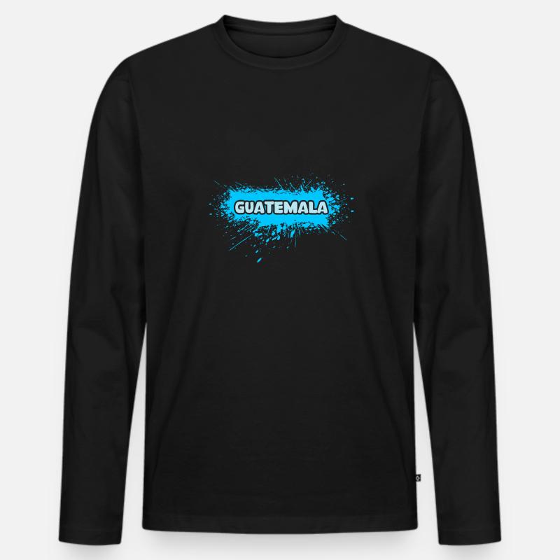 Guatemala - Männer Premium Bio Langarmshirt - Schwarz