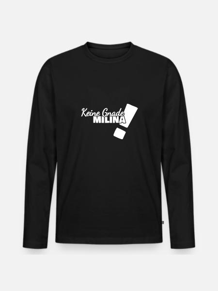 Funny Milina - Men's Premium Organic Long Sleeve Shirt - black