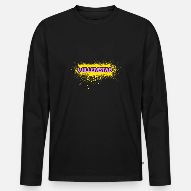 Sonne Willemstad - Männer Premium Bio Langarmshirt - Schwarz