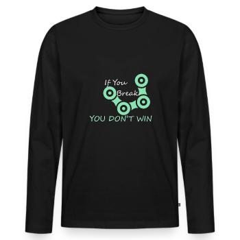 Lorsque vous freinez, vous ne gagnez pas Cyclocross Bikep - T-shirt manches longues Premium bio Homme - noir - Devant - Nico (187cm)