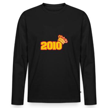 Born in 2010 - Men's Premium Organic Long Sleeve Shirt - black - Front - Nico (187cm)