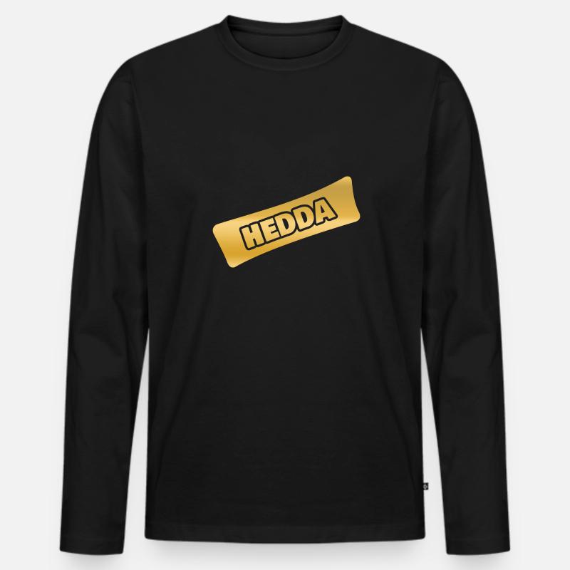 Name Hedda - Männer Premium Bio Langarmshirt - Schwarz