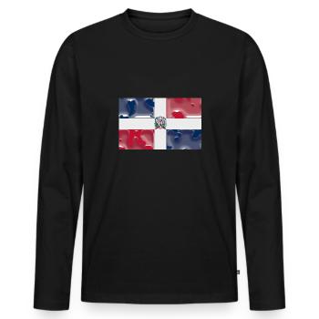 DomRep DominikanischeRepublik - Männer Premium Bio Langarmshirt - Schwarz - Vorne - Nico (187cm)