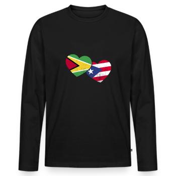 Guyana Flag Guyanese Guyana - Men's Premium Organic Long Sleeve Shirt - black - Front - Nico (187cm)