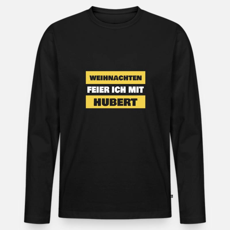 Hubert - Männer Premium Bio Langarmshirt - Schwarz