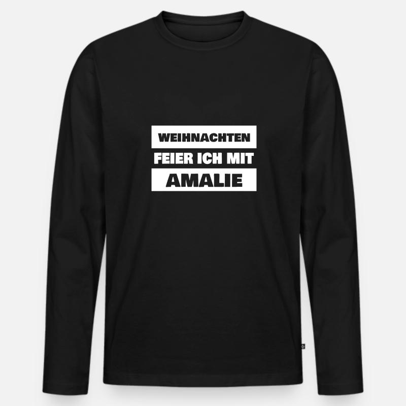 Amalie - Männer Premium Bio Langarmshirt - Schwarz