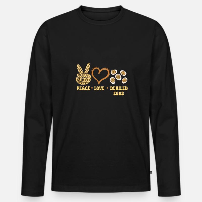 Stuffed Eggs Deviled Eggs - Men's Premium Organic Long Sleeve Shirt - black