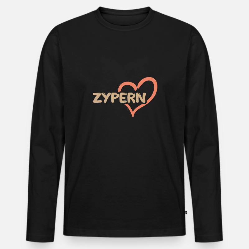 Zypern als Zypern - Männer Premium Bio Langarmshirt - Schwarz