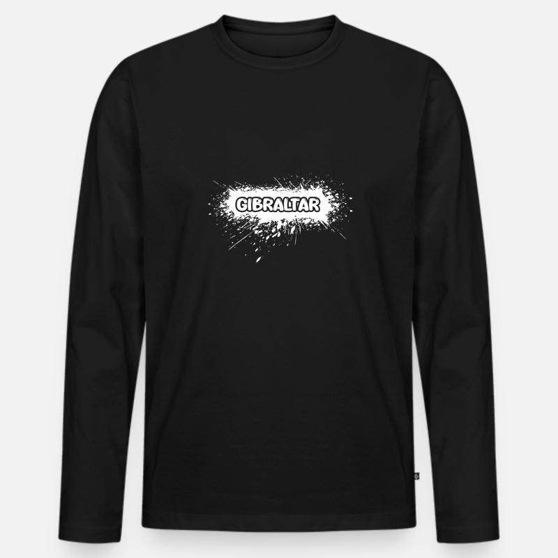 Sonne Gibraltar - Männer Premium Bio Langarmshirt - Schwarz