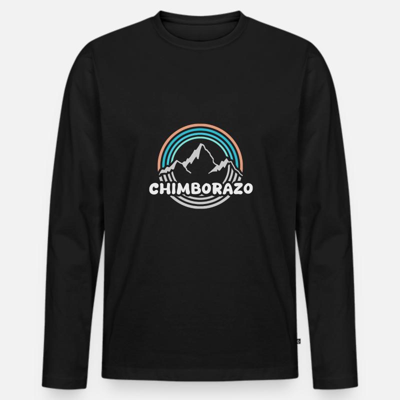 Berg Chimborazo - Männer Premium Bio Langarmshirt - Schwarz