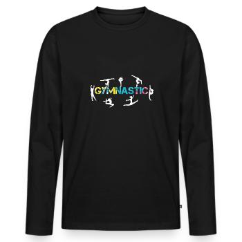 Gymnastique Gymnastes - T-shirt manches longues Premium bio Homme - noir - Devant - Nico (187cm)