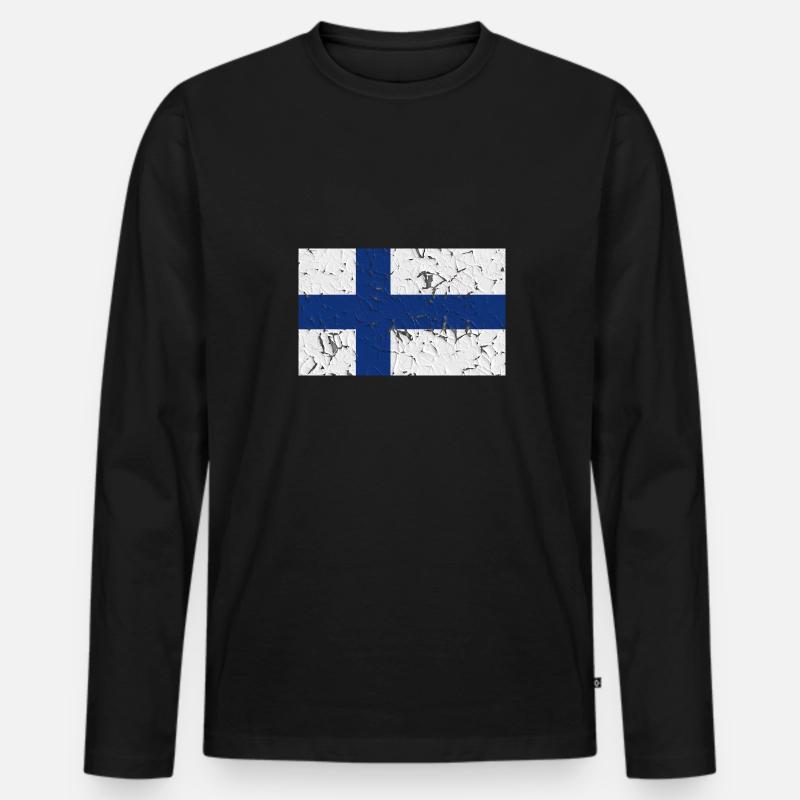 Finnland - Männer Premium Bio Langarmshirt - Schwarz