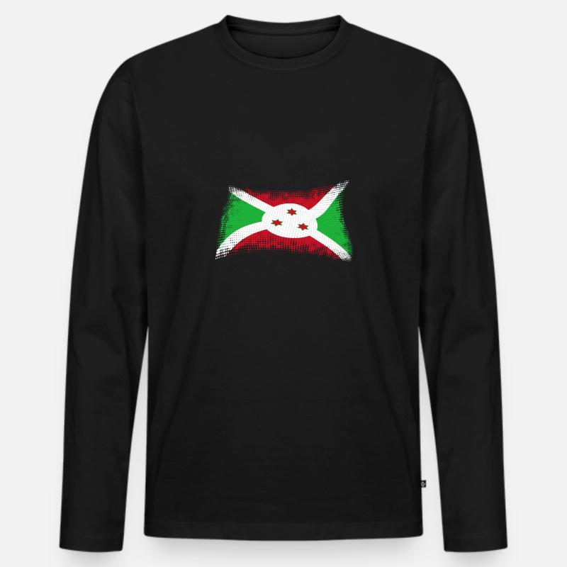 Burundi - Männer Premium Bio Langarmshirt - Schwarz