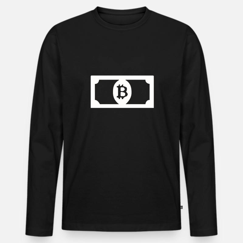 Bitcoin-Dollar - Männer Premium Bio Langarmshirt - Schwarz