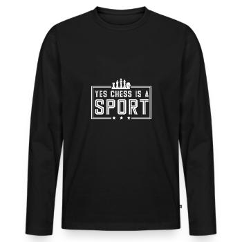 Lusitger Schachspieler Spruch I Schach - Männer Premium Bio Langarmshirt - Schwarz - Vorne - Nico (187cm)