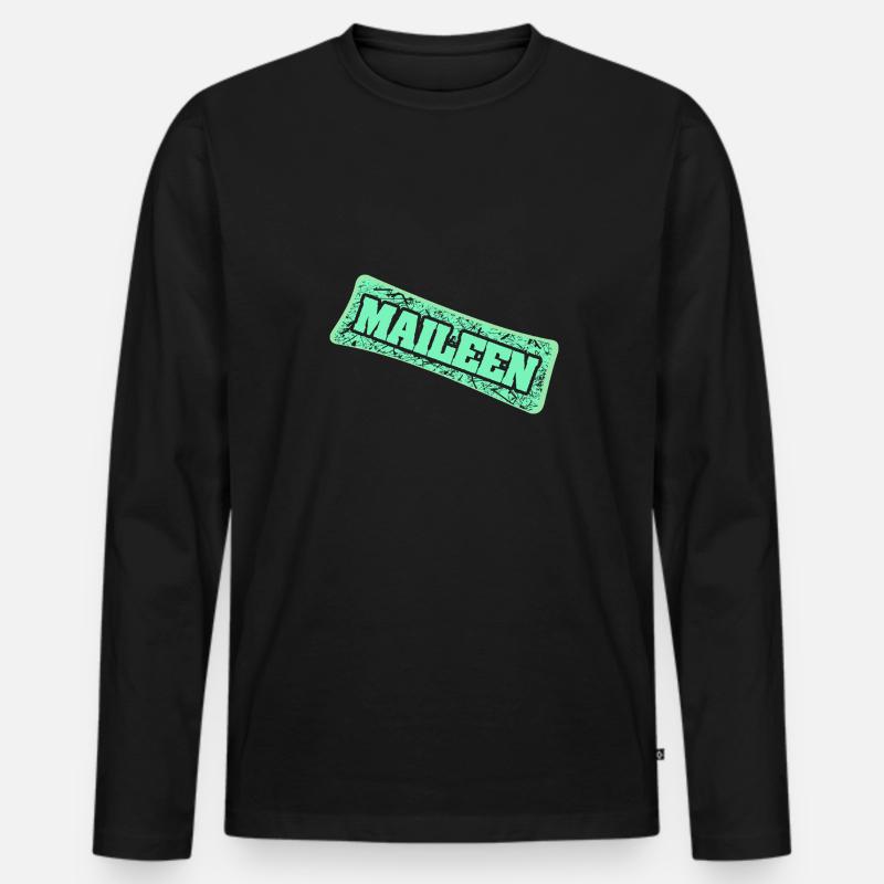 Name Maileen - Männer Premium Bio Langarmshirt - Schwarz
