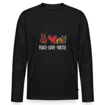Schildpatt Katze Tortoiseshell Cat Tortie - Männer Premium Bio Langarmshirt - Schwarz - Vorne - Nico (187cm)