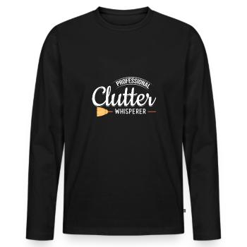 Aide domestique, femme de ménage, femme de ménage - T-shirt manches longues Premium bio Homme - noir - Devant - Nico (187cm)