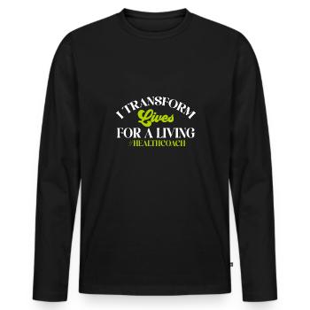 Health Coach Nutritionist Life Coach - Men's Premium Organic Long Sleeve Shirt - black - Front - Nico (187cm)