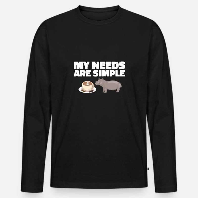 Flusspferd Nilpferd - Männer Premium Bio Langarmshirt - Schwarz
