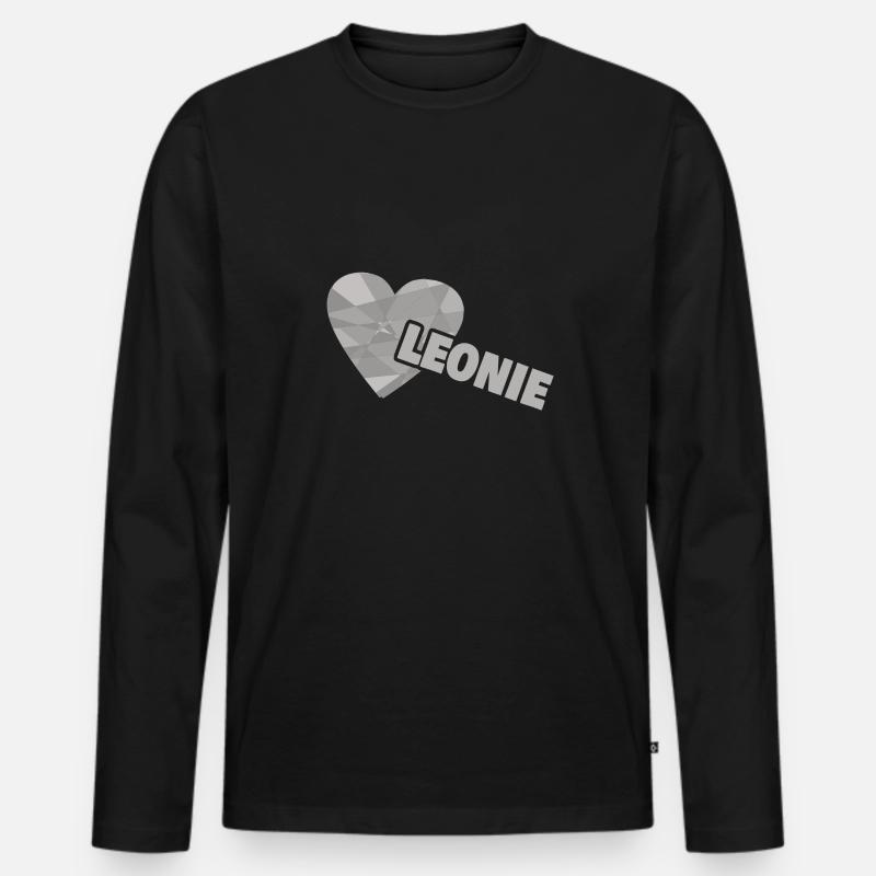 Leonie - Männer Premium Bio Langarmshirt - Schwarz