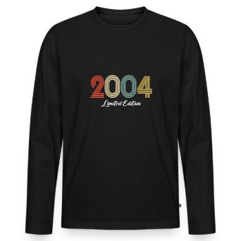 Original Anniversary 2004 Legendary Vintage - Men's Premium Organic Long Sleeve Shirt - black - Front - Nico (187cm)