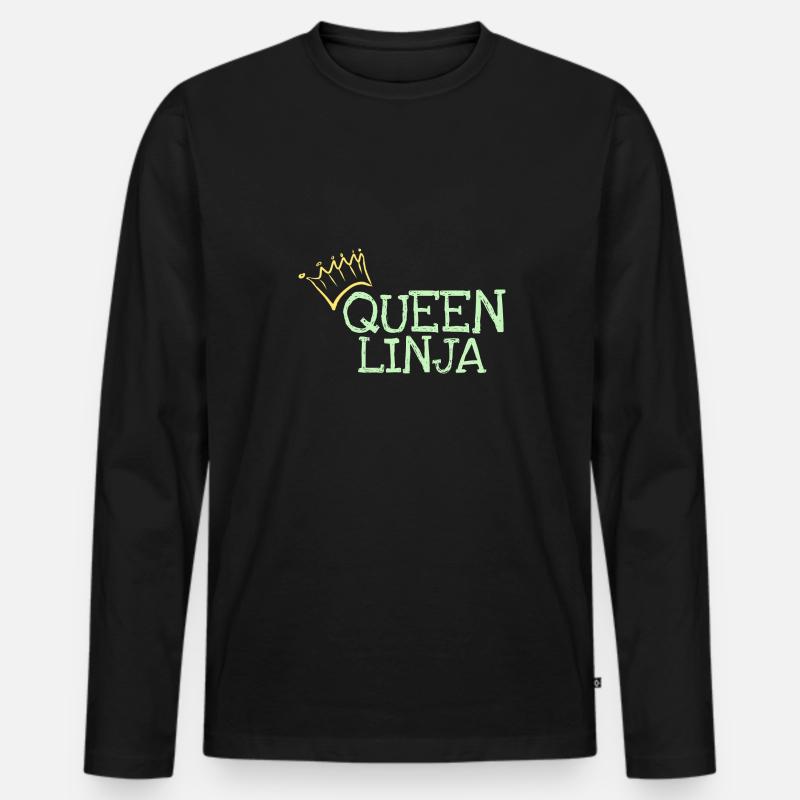 Linja - Männer Premium Bio Langarmshirt - Schwarz
