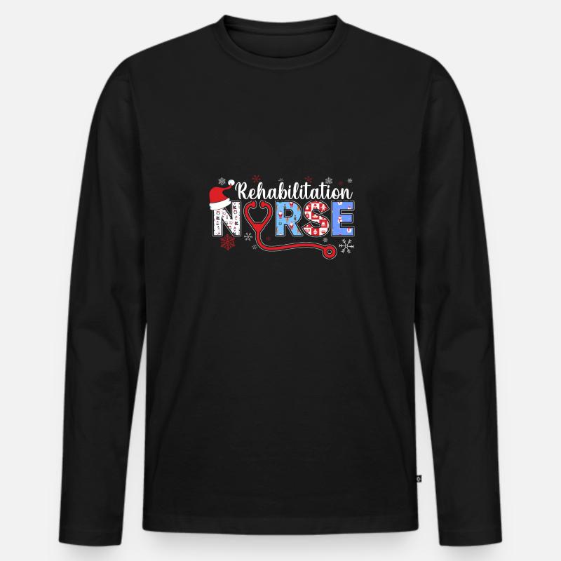 Rehabilitation Krankenschwester Awesome Krankensch - Männer Premium Bio Langarmshirt - Schwarz