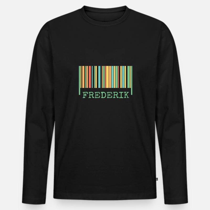 Bar code Frederik - Men's Premium Organic Long Sleeve Shirt - black