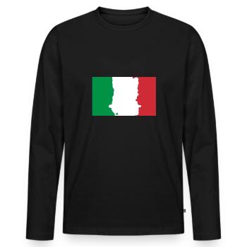 Italy - Men's Premium Organic Long Sleeve Shirt - black - Front - Nico (187cm)