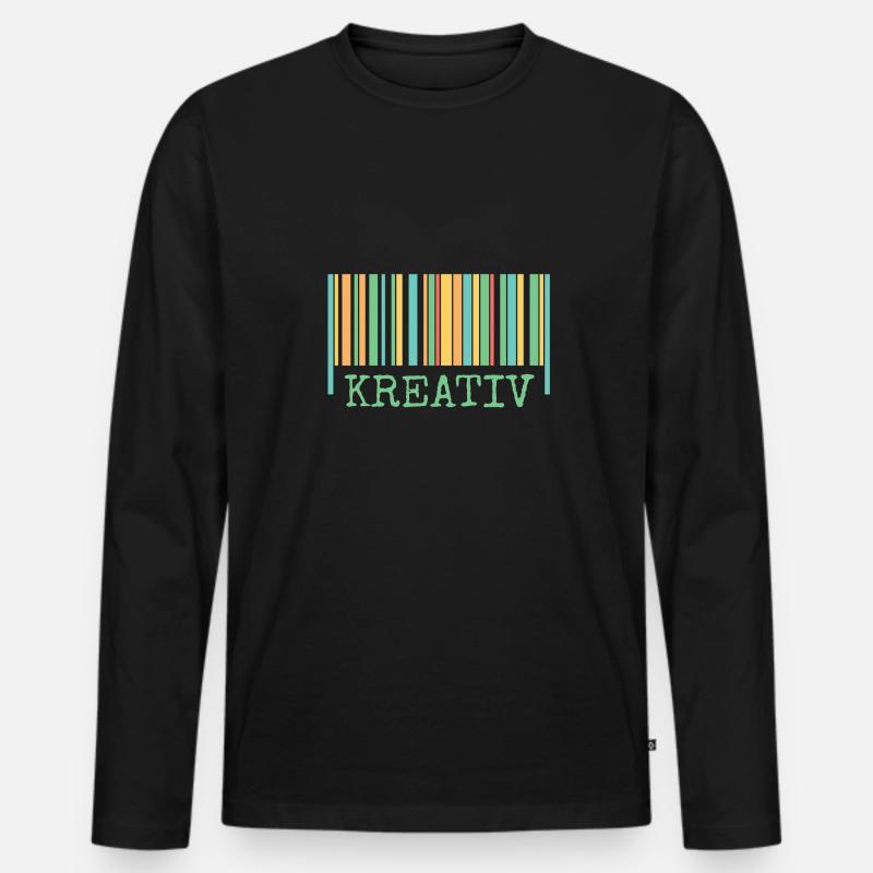 Strichcode Kreativ Kreativität - Männer Premium Bio Langarmshirt - Schwarz