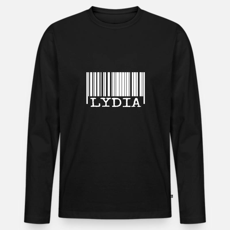 Strichcode Lydia - Männer Premium Bio Langarmshirt - Schwarz