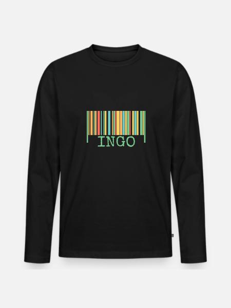 Code-barres Ingo - T-shirt manches longues Premium bio Homme - noir