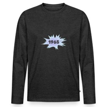 Witzig 1965 - T-shirt manches longues Premium bio Homme - anthracite chiné - Devant - Nico (187cm)