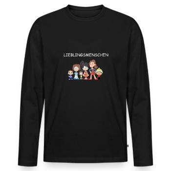 Zeige deine Verbundenheit - Männer Premium Bio Langarmshirt - Schwarz - Vorne - Nico (187cm)