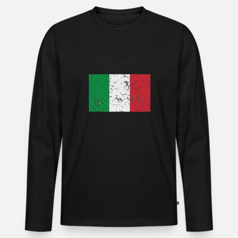 Italien - Männer Premium Bio Langarmshirt - Schwarz