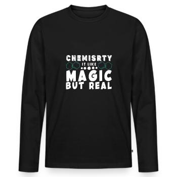 Chemie Lehrer Wissenschaftler Chemieker - Männer Premium Bio Langarmshirt - Schwarz - Vorne - Nico (187cm)