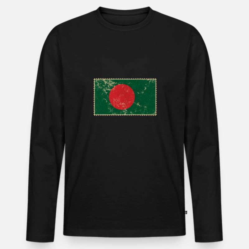 Bangladesch - Männer Premium Bio Langarmshirt - Schwarz
