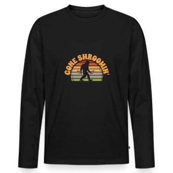 Cueillette de champignons Cueillette de champignons Cueillette de champignons - T-shirt manches longues Premium bio Homme - noir - Devant - Nico (187cm)