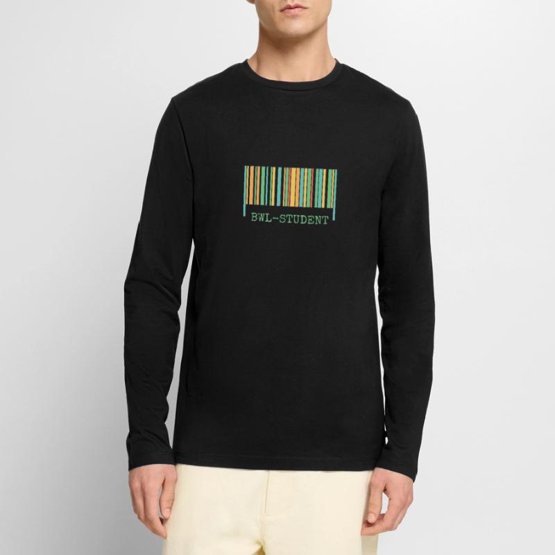 Strichcode bwl Student Männer Premium Bio Langarmshirt