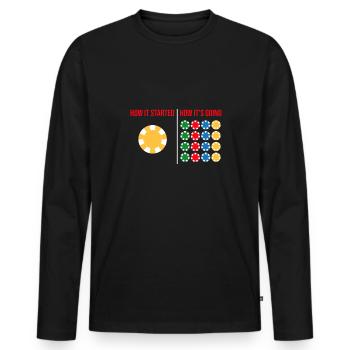 How It Started How It's Going Playing Cards Poker - Männer Premium Bio Langarmshirt - Schwarz - Vorne - Nico (187cm)