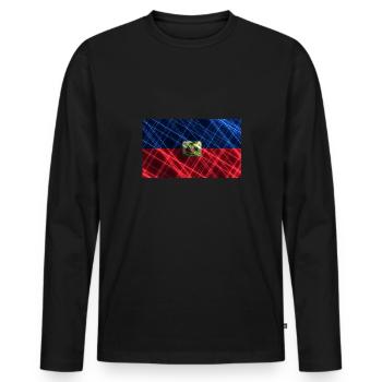Land Haiti - Männer Premium Bio Langarmshirt - Schwarz - Vorne - Nico (187cm)